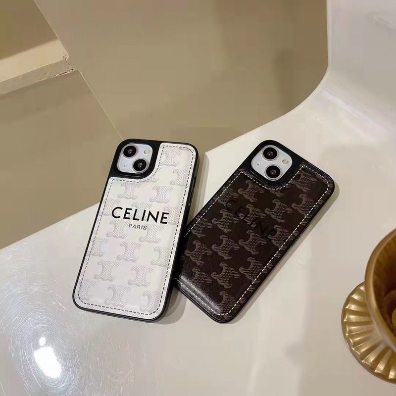 流行り ブランド Celine アイフォン13pro maxカバー 柔軟レザーケース 衝撃吸収 
