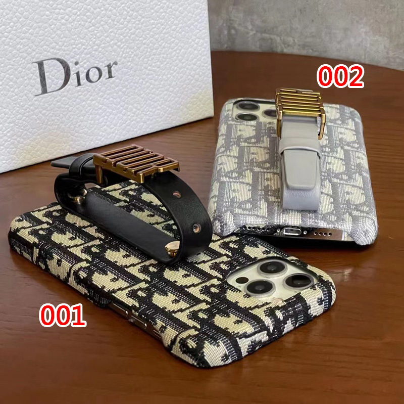 Dior アイフォン13/13pro/13Pro maxケース ブランド 革ベルト付き 落下防止 