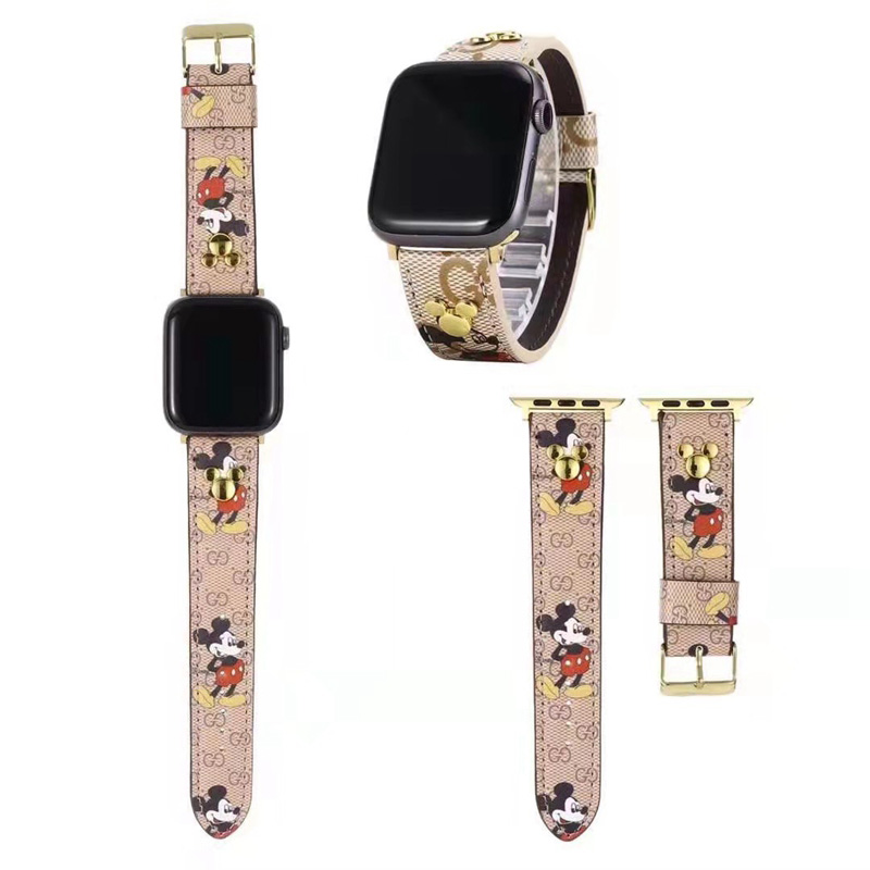  Gucci＆ディズニー アップル腕時計ベルト 可愛いミッキミニマウス