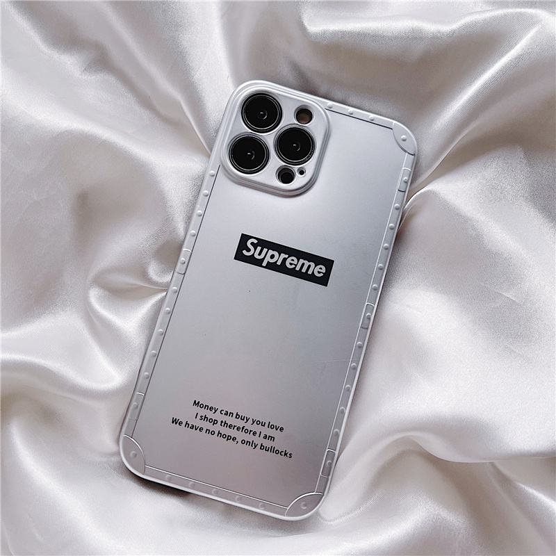 ブランド SUPREME アイフォン13/13pro/13pro maxカバー 個性 シルバー塗装 クール