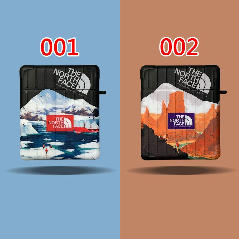 The North Face 潮流 AirPods 3/pro 保護カバー 紛失なし 雪山湖の挿絵 