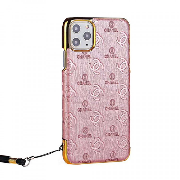 Chanel/シャネルiphone12/12mini/12pro/12pro maxケース ビジネス ストラップ付きins風 iphone 12/11 proケースかわいいレディース アイフォiphone12/xs/11/8 plusケース おまけつき