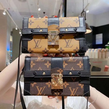 ルイヴィトン ブランド 手帳型 ショルダーバッグ型 封筒型 LV 韓国風 斜め掛け モノグラム レザー  小物 ストラップ 個性 モノグラム カード収納 Galaxy S21/S20/a51/a30/note20 芸能人 iphone 12 mini/12 pro max シンプル レディース