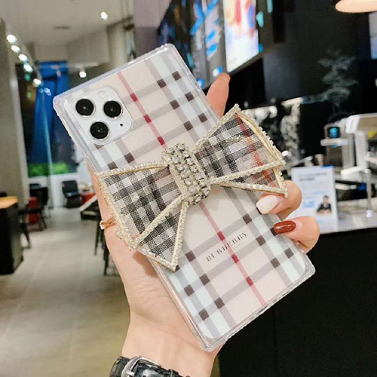 Burberry/バーバリー ブランド iphone12 mini/12/12pro/12pro max/11pro maxケース かわいい ラインストーン 蝶結び iphone 11/12 pro max/xr/xs maxケース クリア iphone 11/x/8/7スマホケース LINE注文可 レディース