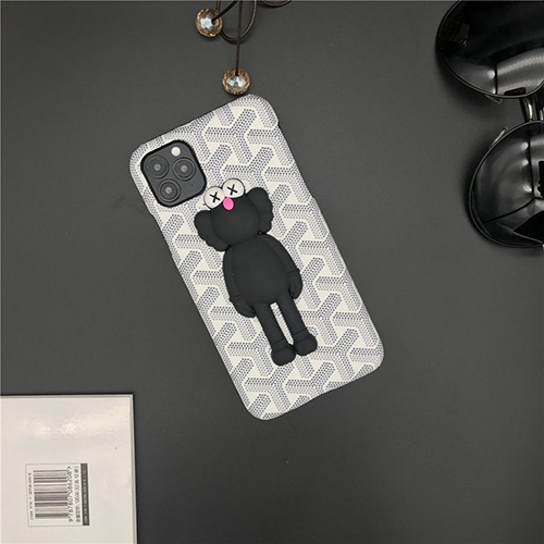 ゴヤール ブランド 3D 激安 Goyard カウズ iphone 12 pro/12 mini/12 pro max/11 pro/11 pro max/se2ケース KAWS ジャケット型 アイフォン12/11/x/xs/xr/8/7スマホケース コピー Huawei p40/MATE40カバー メンズ レディース