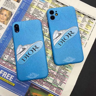 ディオール ナイキ ハイブランド iPhone 12 mini/12 pro max/11 pro max/se2ケース 全機種対応 Dior スニーカー柄 Nike 激安 Air Jordan アイフォン 11 pro maxケース ジャケット型 スマホケース セレブ愛用ケース パロディ メンズ レディース コピー 