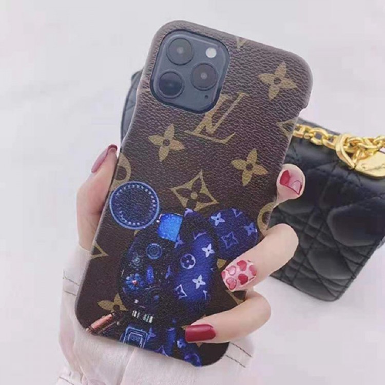 ルイヴィトン lv ブランド iPhone13/12 pro/12 pro max/12ケース レザー製 ジャケット型 高級 アイフォン11/11 pro/11 pro max/SE2ケース ファッション 熊柄 軽量 iphone xr/xs/x/xs maxケース スマホ保護 カバー 男女