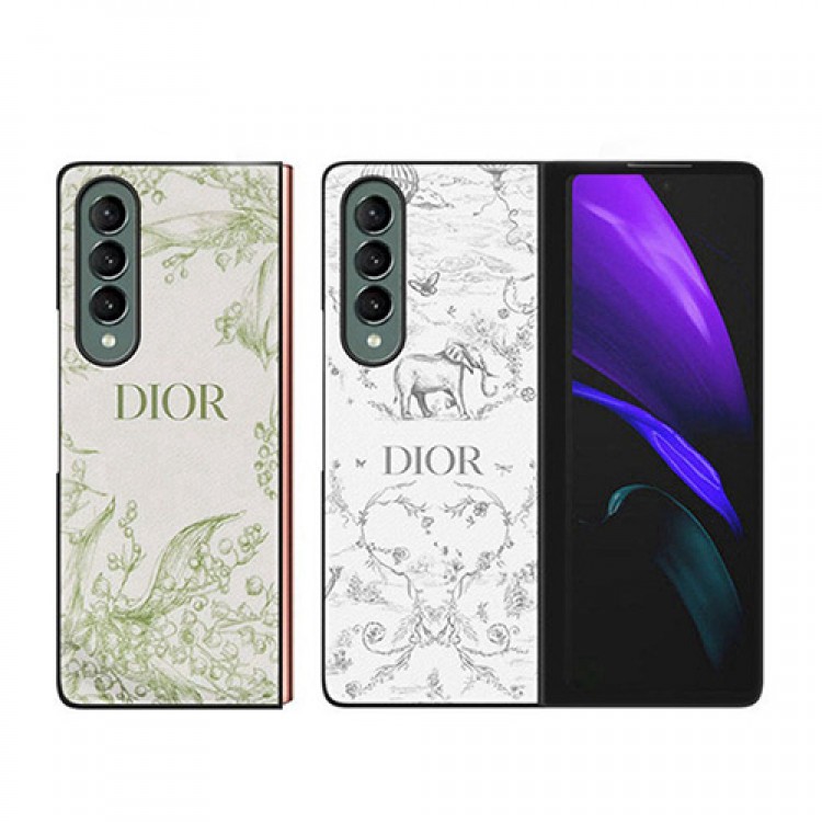 ディオール ブランド galaxy w21 5Gケース高級 折りたたみ式 dior ギャラクシーZ fold3/fold2保護カバー 贅沢 ビジネス スタイル 革ケース 耐衝撃 放熱性高い ファッション メンズ レディース