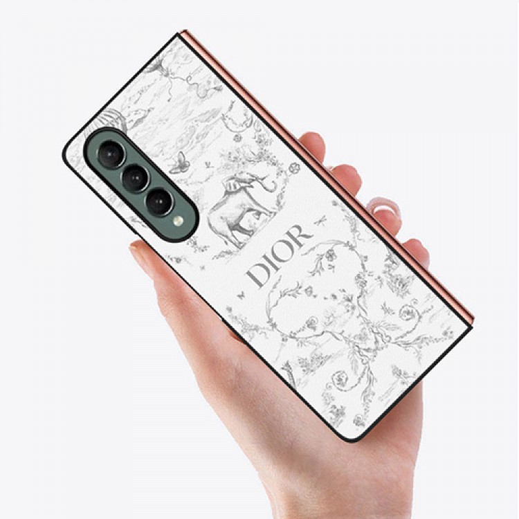 ディオール ブランド galaxy w21 5Gケース高級 折りたたみ式 dior ギャラクシーZ fold3/fold2保護カバー 贅沢 ビジネス スタイル 革ケース 耐衝撃 放熱性高い ファッション メンズ レディース