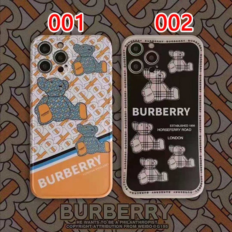 バーバリー ブランド iphone 13/12 pro/12 pro max/12 mini /12ケース ジャケット型 かわいい 熊柄 Burberryアイフォン11/11 pro/11 pro maxケース モノグラム レンズ 保護 iphone se2/xr/xs/x/xs maxケース おしゃれ 韓国スタイル 男女