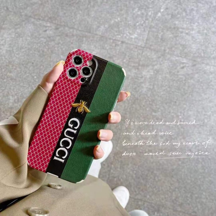 Gucciグッチブランド iphone 13/12 mini/12 pro/12/12pro maxカバーケース贅沢風アイフォン 11/ 11pro/11pro maxケース 蜜蜂刺繍ロゴ付きケース お洒落レディース向け HUAWEI P40 Pro/P40/P30 Pro/P30ケースジャケット型