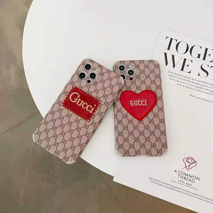 Gucciグッチiphone13/ iphone 12s/12 pro/12 pro max/12 mini ケース 心 刺繍 アイフォン11pro/11 pro max/se2カバー かわいい お洒落 iphone xr/xs/x/xs maxケース ジャケット型 シンプル 高級 レディース メンズ芸能人愛用