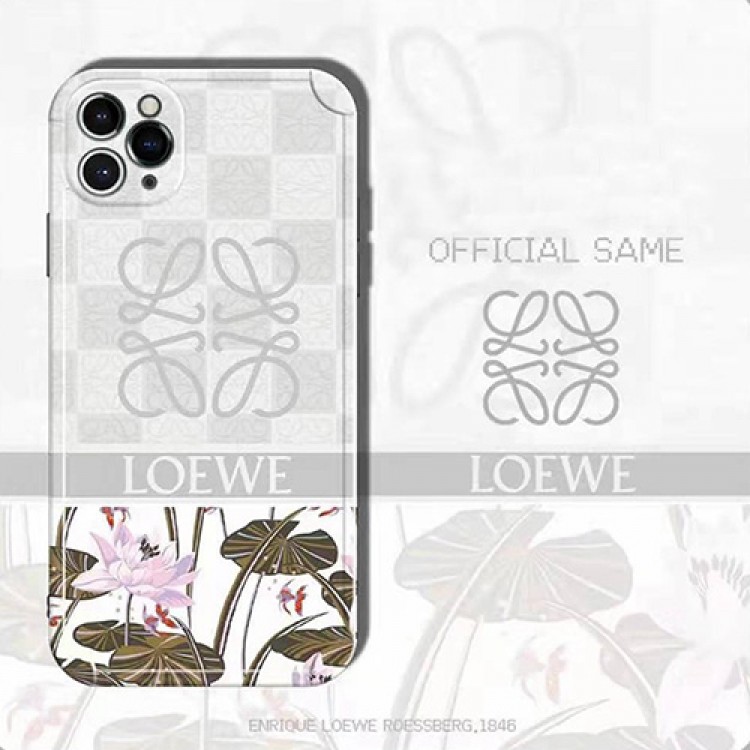 ブランド ロエベ Loewe iphone 13/12 pro max/12pro/12ケース 蓮の花柄 きれい プリント アイフォン11/11pro/11 pro max/se2 ケース 復古スタイル おしゃれ レディース iphone xr/xs/x/xs maxケース ジャケット型 メンズ ファッション