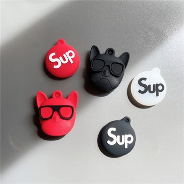 Supremeシュプリームブランド Air Tag ケース 忘れ物防止 立体デザイン エアタグカバー かわいい 動物型 個性 カラビナ付き紛失防止 警報GPS トラッカーケース シンプル型 男女通用 シリコン製 傷防止 メンズ