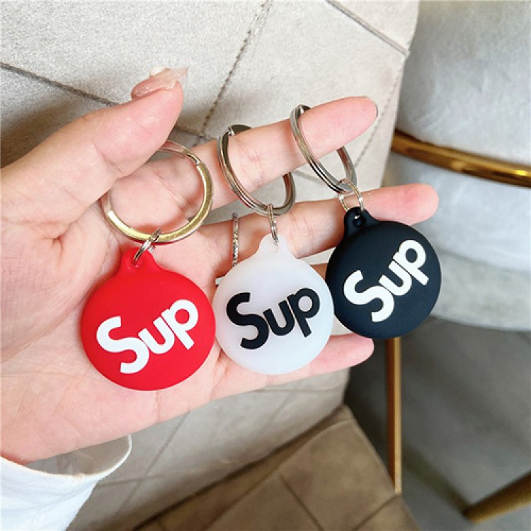 Supremeシュプリームブランド Air Tag ケース 忘れ物防止 立体デザイン エアタグカバー かわいい 動物型 個性 カラビナ付き紛失防止 警報GPS トラッカーケース シンプル型 男女通用 シリコン製 傷防止 メンズ