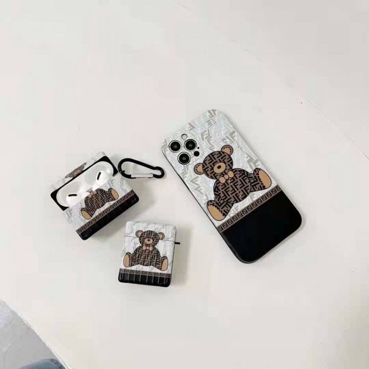 フェンディ iphone 12 pro/12 pro max/12 mini/11 pro/11 pro max/se2ケース ブランド 熊柄 airpods pro/1/2/3ケース 韓国風 シンプル Fendi アイフォン12/11/x/xs/xr/8/7カバー 大人気 エアーポッズケース 人気 激安 ファッション メンズ レデイーズ 