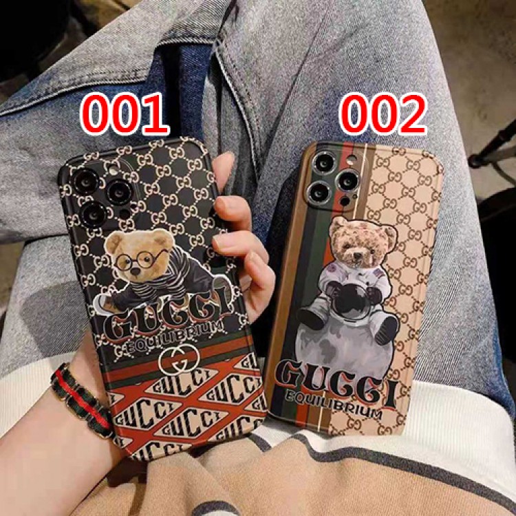 グッチ ブランド クマ柄 iphone 12/12 pro/12 mini/12 pro maxケース Gucci 宇宙 シンプル パロディ iphone 11/11pro/11 pro maxケース 可愛い iphone xs/x/7/8 plus/se2ケース 新品 