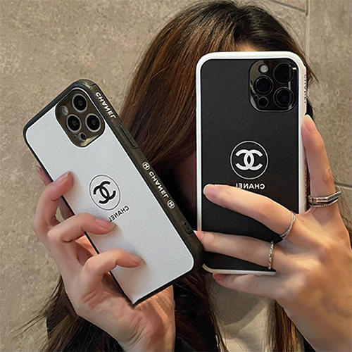 シャネル iphone13/12mini/12 pro/12 pro max スマホケース ブランド背面革紋 おしゃれ ココマークchanel アイフォン 11pro/11 pro max カバー サイドロゴ入れ 綺麗 シンプル 黒白 iphone se2/11 ソフトケース 耐衝撃 ファッション 男女 カップル 適応