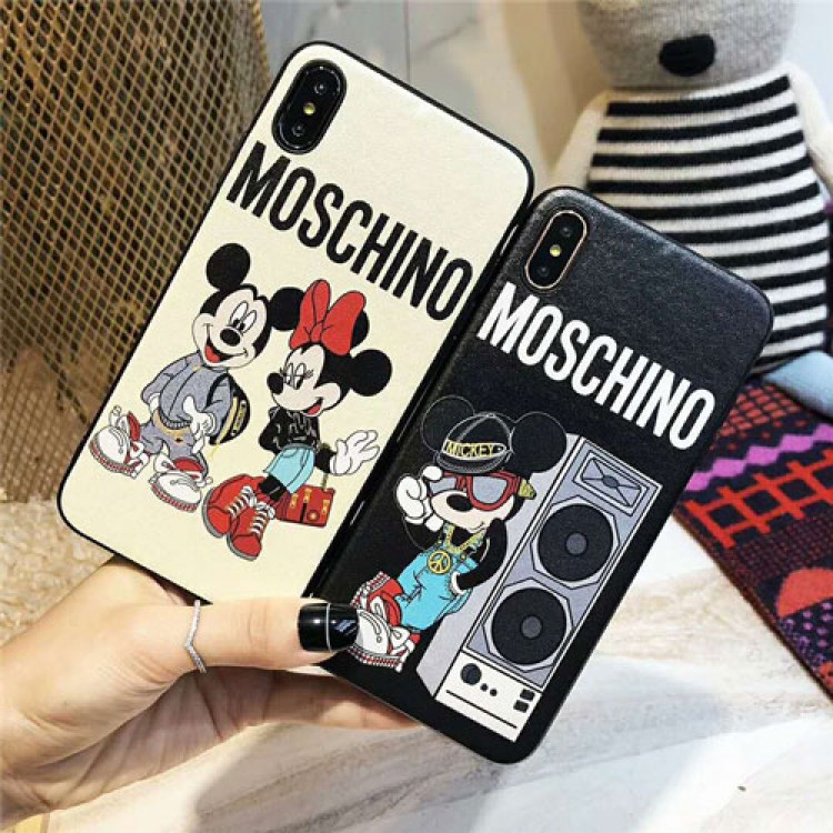 モスキーノ ディズニー iphone12/12mini/12pro/12pro maxケース ビジネス moschino セレブ愛用 iphone12 mini/11pro maxケース 激安 シンプル iphone11/x/xs/8/7ケース ジャケット型 ファッション