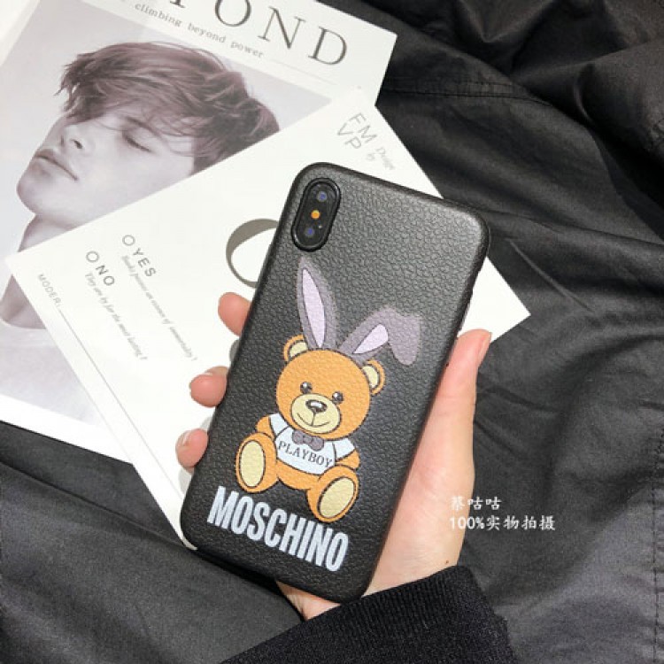 MOSCHINO/モスキーノブランド iphone12/12 mini/12 pro/12pro maxケース かわいいアイフォンiphone 12/11/xs/x/8/7 plusケース ファッション経典 メンズジャケット型 熊絵柄 2020 iphone12ケース 高級 人気