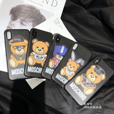 MOSCHINO/モスキーノブランド iphone12/12 mini/12 pro/12pro maxケース かわいいアイフォンiphone 12/11/xs/x/8/7 plusケース ファッション経典 メンズジャケット型 熊絵柄 2020 iphone12ケース 高級 人気