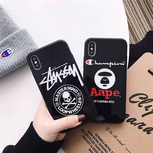 STUSSY/ステューシー ,CHAMPION/チャンピオン かわいい男女兼用人気ブランド iphone11 pro/11/x/xs/xrケースシンプル iphone11/8/7ケース ジャケット