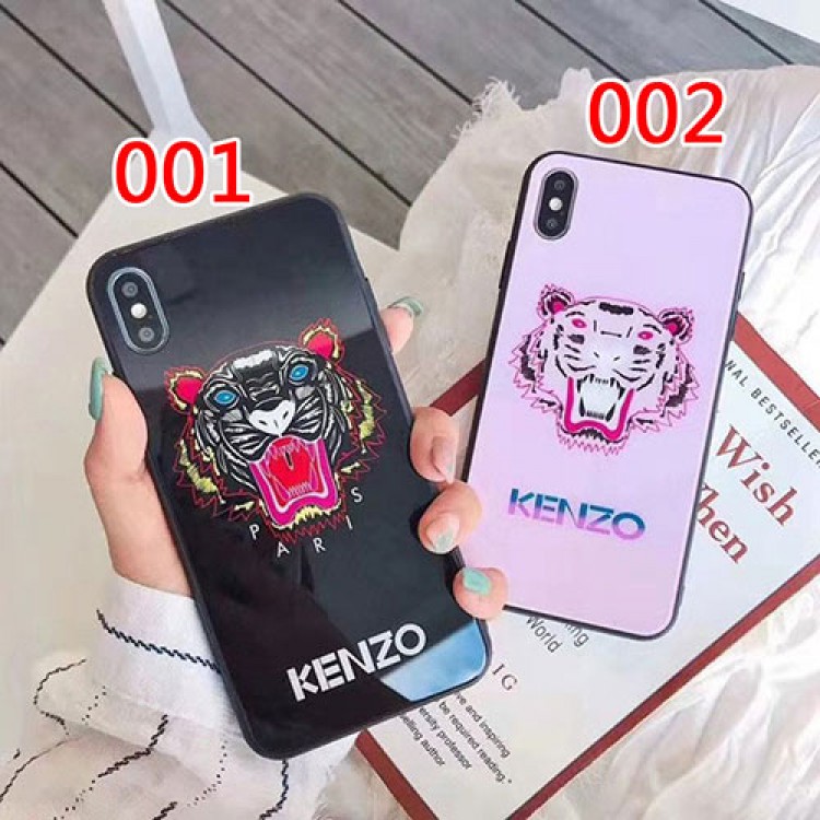 KENZO/ケンゾーブランド iphone12 mini/12/12pro/12pro maxケース ペアお揃い ガラス 虎頭柄  かわいいins風 iphone11/11pro/xs/x/8/7ケースかわいいモノグラム iphone12/11pro maxケース ブランド