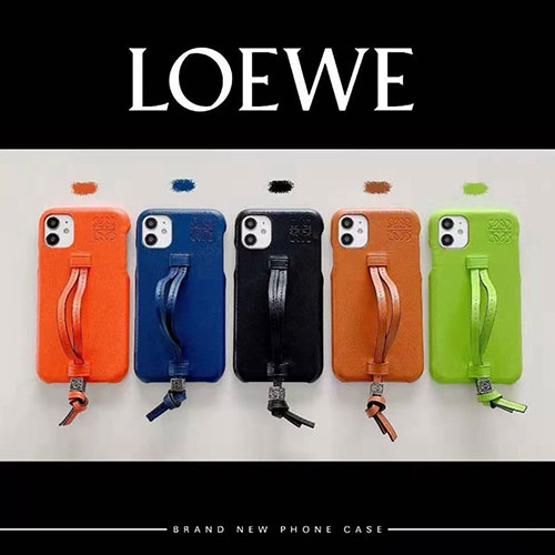 ロエベ ブランドiPhone 13/13Pro max/13mini/13 proケースかわいい高級革 LOEWE アイフォン12mini/12pro max/12 pro/12ケース 革ストラップ付き メンズ IPhone11pro/11pro max/11/se2ケース 落下防止 ジャケット型 高級 大人気 レディース 