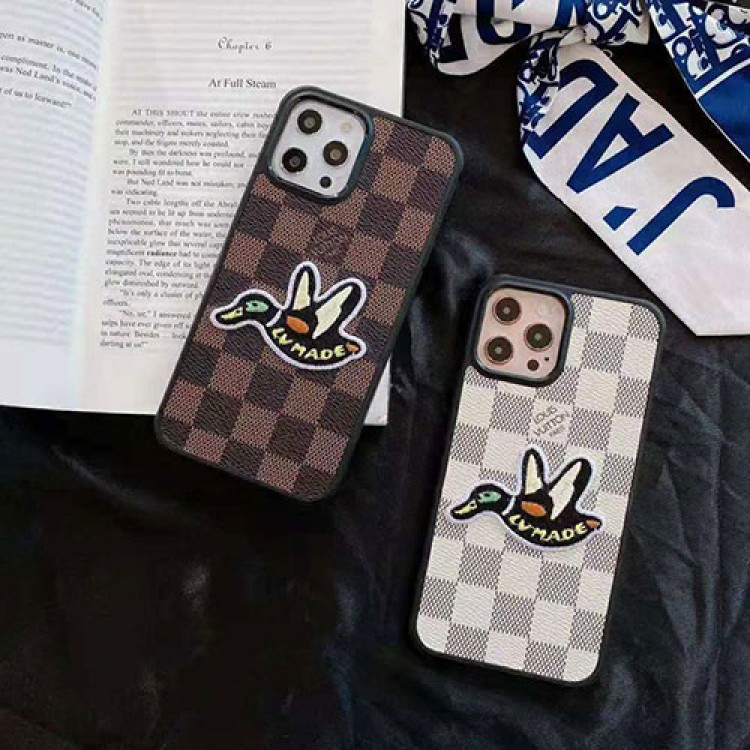 LV 刺繍風 iphone 12 mini/12 pro max/11 pro max/se2ケース レザー カメ ブランド ホッキョクグマ カモ ルイヴィトン 雷雨柄 モノグラム ベア アイフォン12/12 pro/11/11 pro/x/xs/xr/8/7カバー メンズ レディース