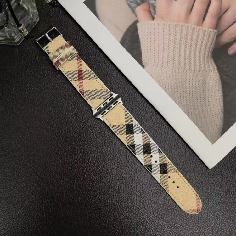 Burberry バーバリー高級感 Apple Watch9 8 7  se2/6/5/4/3/2/1ベルト 軽量 フィット 通気性ハイブランドアップルウォッチ9 8/se2革ベルト 耐久性男性向けアップルウオッチ se2/7 8 9 スポーツベルト 上質ブランドiwatch 7 8 9 バンド 丈夫