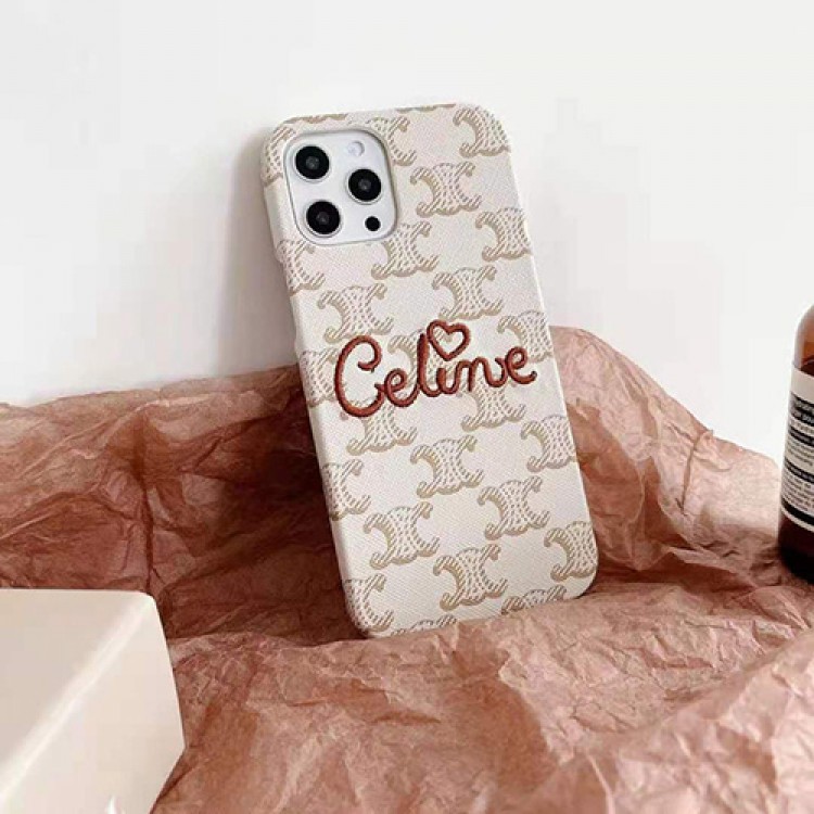 ブランド セリーヌiphone13/12 pro/12 pro max/12 mini/12スマホケース celine 刺繍付きモノグラム アイフォン11/11 pro/11 pro max/se2 カバー 高級レザー 贅沢 シンプルiphone xr/xs/x/xs maxケース ジャケット型 かわいい レディース メンズ