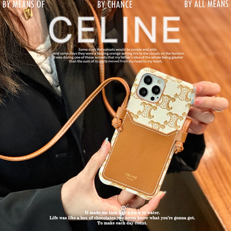 ハイブランド セリーヌ IPhone13Pro/13Pro maxカバー ショルダーバッグ型 レディース向け Celine iphone13mini/13スマホケース カードポケット付き iphone 12/12 pro/12 mini/12 pro maxレザーケース 可愛い 高品質 アイフォン11/11 pro/11 pro max/se2ケース シンプル 高級感