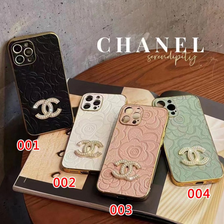 Chanel シャネル iPhone14plus/14proスマホケース フレーム 塗装デザイン ブランド アイフォン14pro max/14カバー 上質レザー カメリア 型押し加工 iphone13/13Pro max/13Pro カバー おしゃれ 美しい iPhone12/12 pro/12 pro maxカバーケース パールロゴ レディース