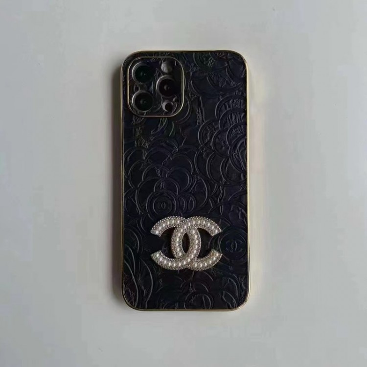 Chanel シャネル iPhone14plus/14proスマホケース フレーム 塗装デザイン ブランド アイフォン14pro max/14カバー 上質レザー カメリア 型押し加工 iphone13/13Pro max/13Pro カバー おしゃれ 美しい iPhone12/12 pro/12 pro maxカバーケース パールロゴ レディース