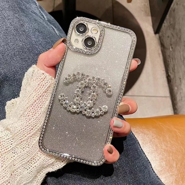 シャネル アイフォン14pro/14+ダイヤケース TPU 透明 韓国 Chanel ブランド iPhone14pro max/14カバー 衝撃吸収 耐衝撃 背面デザインケース iPhone13pro max/13pro/13スマホケース レンズ保護 画面保護 iphone 12/12/12pro maxケース 輝き かわいい 高級感 レディース