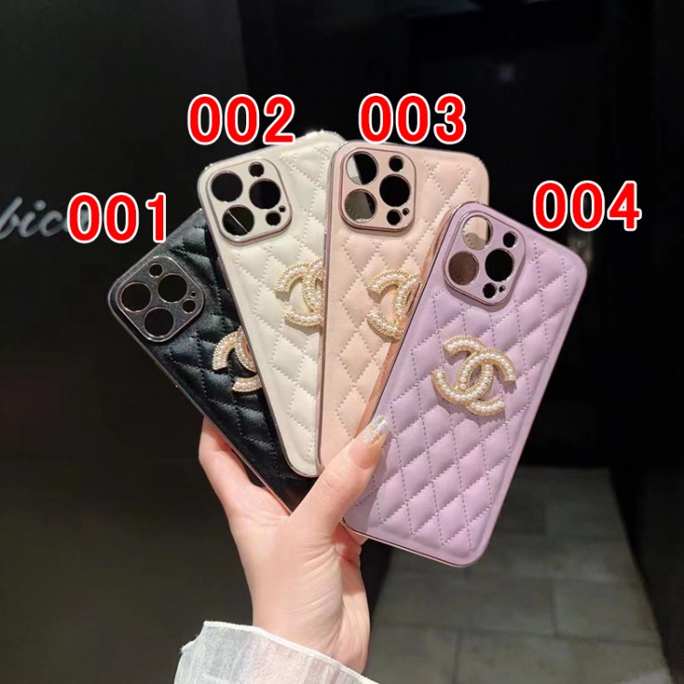 ブランド シャネル iphone15plus/14 PLUSカバーケース 華やか パールロゴ chanel アイフォン15/14pro max/14pro/14ケース 塗装デザイン iphone14 13 12 pro maxケース 背面レザー iphone 11 /11pro maxスマホケース 落下保護 オシャレ 滑り止め 男女