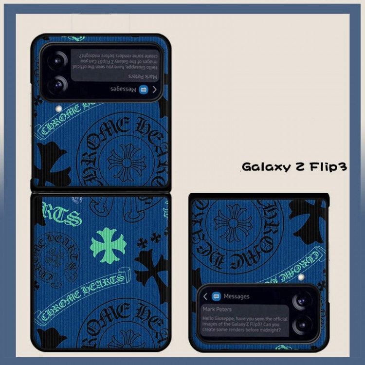 CHROME HEARTS ギャラクシー Z FLIP4ケース ブランド メンズ 流行り クロムハーツ Samsung z flip3スマホカバー 落下保護 Galaxy Z Flip3ケース 高品質 オシャレ 滑り止め スムーズ 個性 