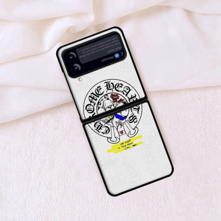 CHROME HEARTS ギャラクシー Z FLIP4ケース ブランド メンズ 流行り クロムハーツ Samsung z flip3スマホカバー 落下保護 Galaxy Z Flip3ケース 高品質 オシャレ 滑り止め スムーズ 個性 