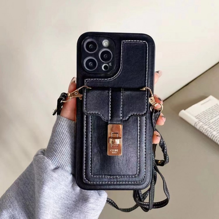 セリーヌ/Celine アイフォン13pro max/14スマホケース 型掛け 首掛け ブランド iPhone13pro/13カバー 斜め掛け iphone13miniケース 背面ポケット付き iPhone12/12mini/12pro革カバー 落下防止 iPhone11pro max携帯ケース オシャレ 高品質 スタイリッシュ