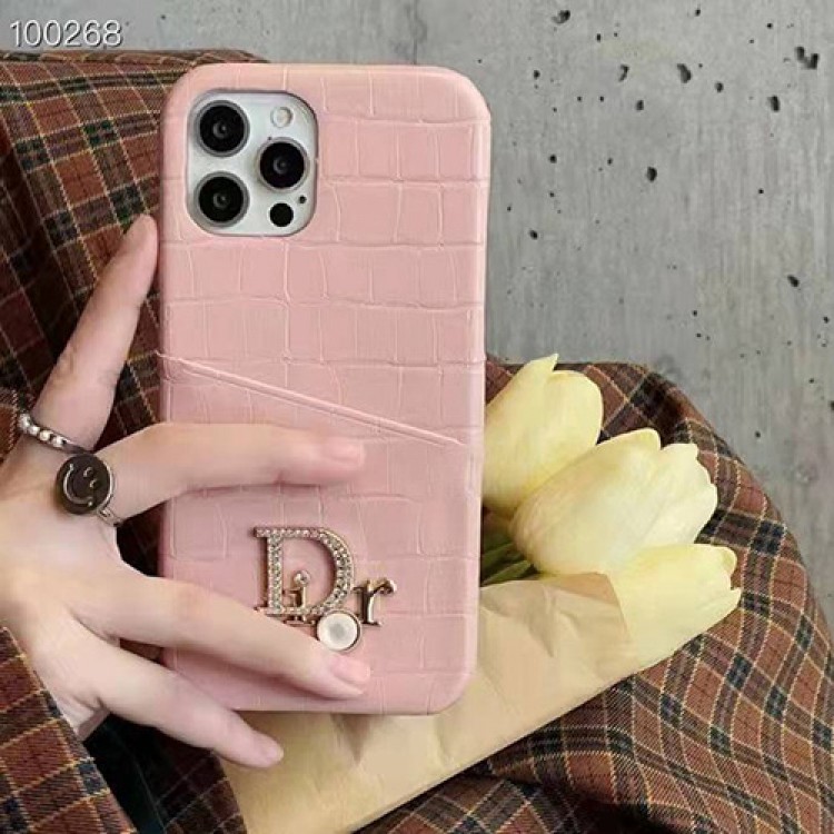 ハイブランドDior 高級ワニ紋 iPhone13pro/13pro maxケース 収納ポケット付き ディオール IPHONE13mini/13カバー 立体ロゴ付き キラキラ アイフォン12pro/12mini/12Pro max/12ケースかわいい IPHONE11pro max/11pro/11カバー 軽量 放熱性よい ファッション 男女兼用