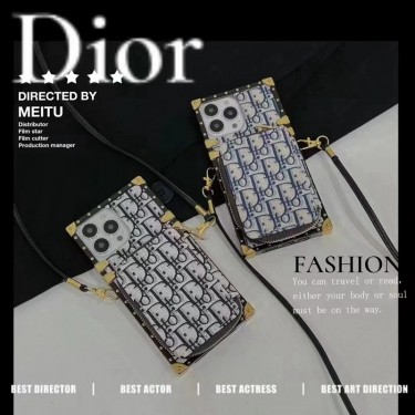 ディオール iphone14/13pro maxカバー 人気モノグラム Dior アイフォン13proケースブランド 首掛け肩掛け iPhone12Proカバー 収納ポケット付き iphone11/11pro maxケース 落下防止 オシャレ 携帯便利