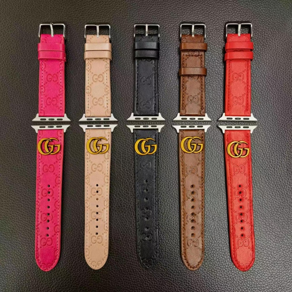 グッチ ブランド アップルウォッチ9/ultra交換バンド 耐久性 Gucci iwatch 8/se2レザーベルト GG 贅沢 apple