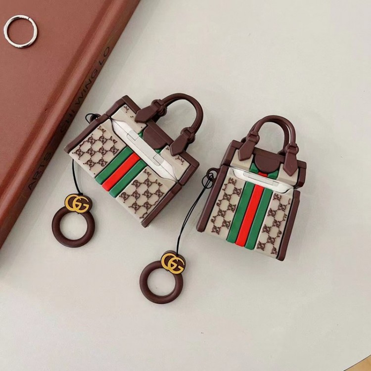 GUCCI ブランド AIR PODS PRO2収納型カバー 手提げバッグ型 ファッション グッチ エアーポッズ 3/pro シリコンケース 耐久性 男女 グッチ airpods 3/2/1イヤホンケース落下防止 かわいい 激安 レディース