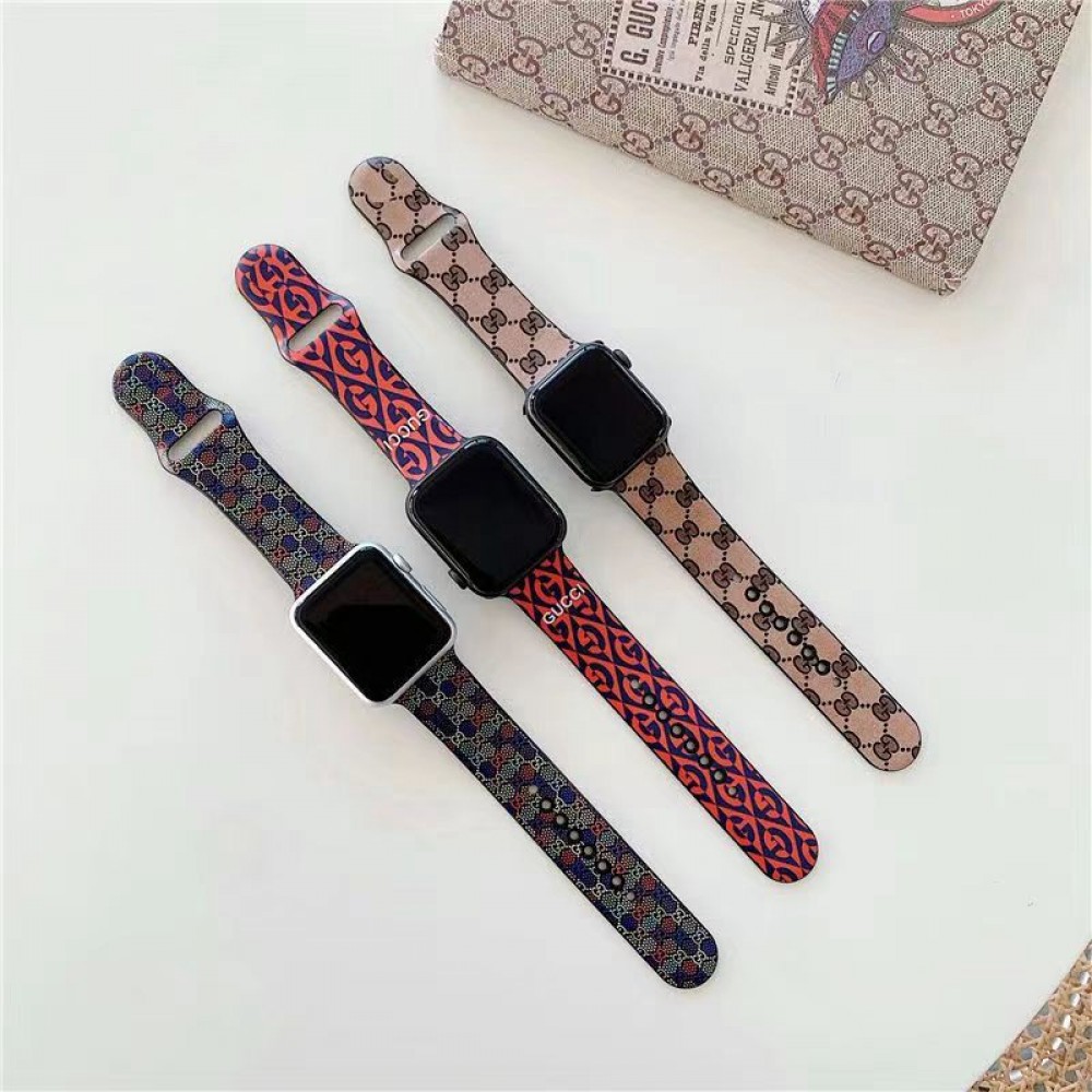 グッチ ブランド アップルウォッチ9/ultra交換バンド 耐久性 Gucci iwatch 8/se2レザーベルト GG 贅沢 apple