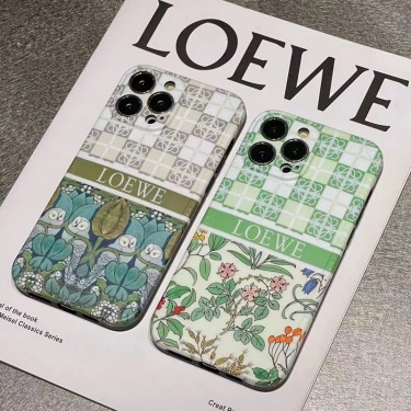 ロエベ iphone14/13pro保護ケース 生き生き Loewe アイフォン13pro max/13カバー 柔らかい 衝撃吸収 アイフォン12Pro/12ケース キレイ花柄 iphone11pro maxケース 滑り止め 着脱安い