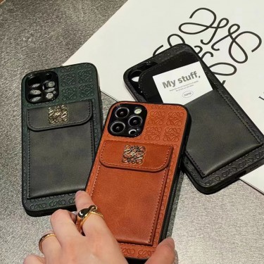 LOEWE アイフォン15/14Plus/15pro/15pro maxケース クラシック ロエベ iPhone 14Pro max/13pro/13スマホカバー 落下保護 おしゃれ ブランド iPhone12mini/12pro maxケース 型押し柄 シンプル IPHONE11pro max/11カバー カードポケット付き 使いやすい 汚れにくい 男女兼用