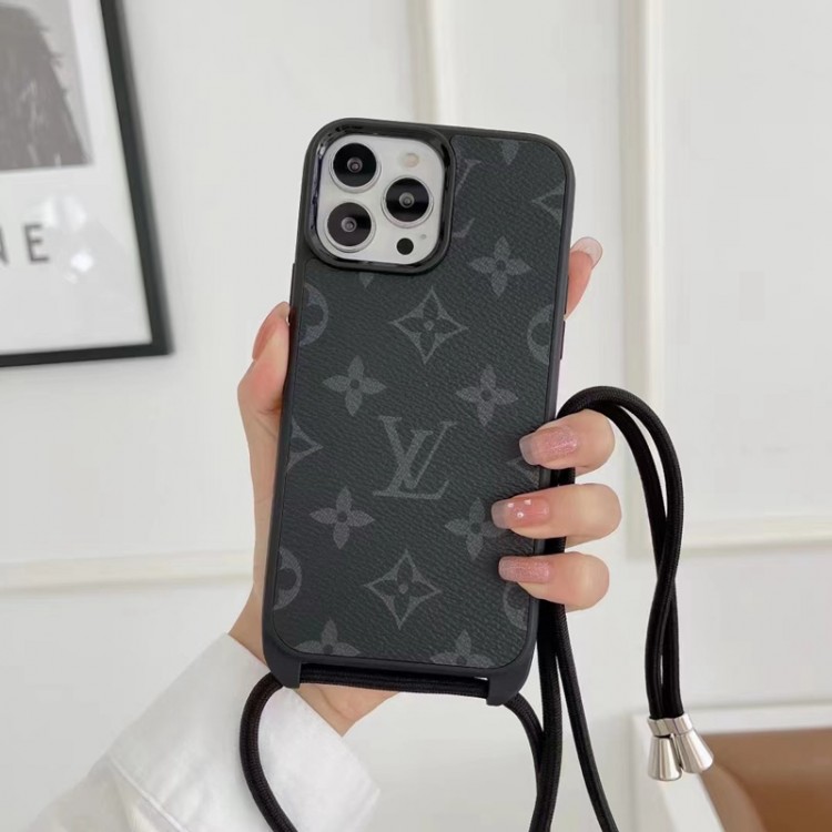 LOUIS Vuitton アイフォン15pro/14pro/14plusスマホケース ロングストラップ付き ブランド 15/14pro max/14ケース ルイヴィトン 肩 首に掛け 落下防止 iphone13Pro max/13PROケース 耐衝撃 キズ防止 メンズ レディース