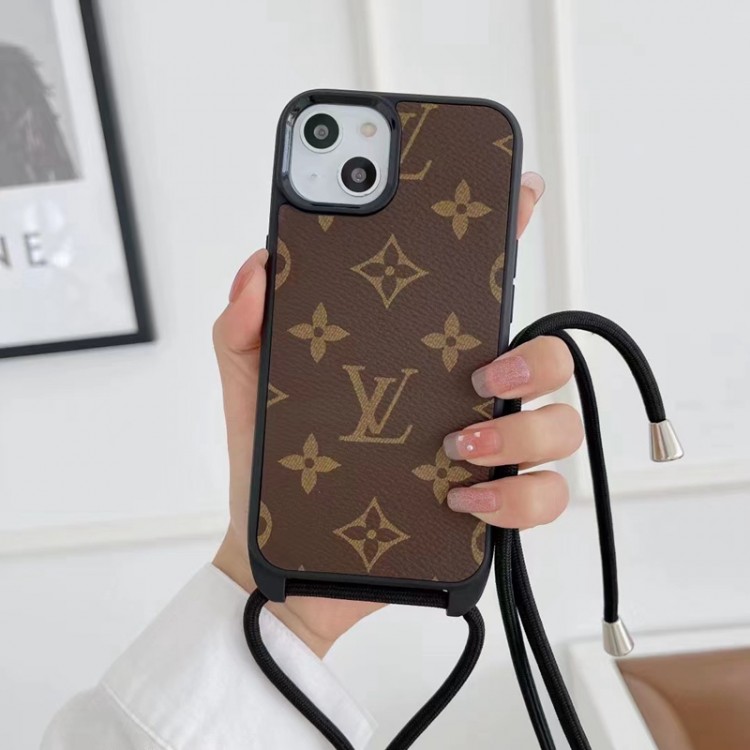 LOUIS Vuitton アイフォン15pro/14pro/14plusスマホケース ロングストラップ付き ブランド 15/14pro max/14ケース ルイヴィトン 肩 首に掛け 落下防止 iphone13Pro max/13PROケース 耐衝撃 キズ防止 メンズ レディース