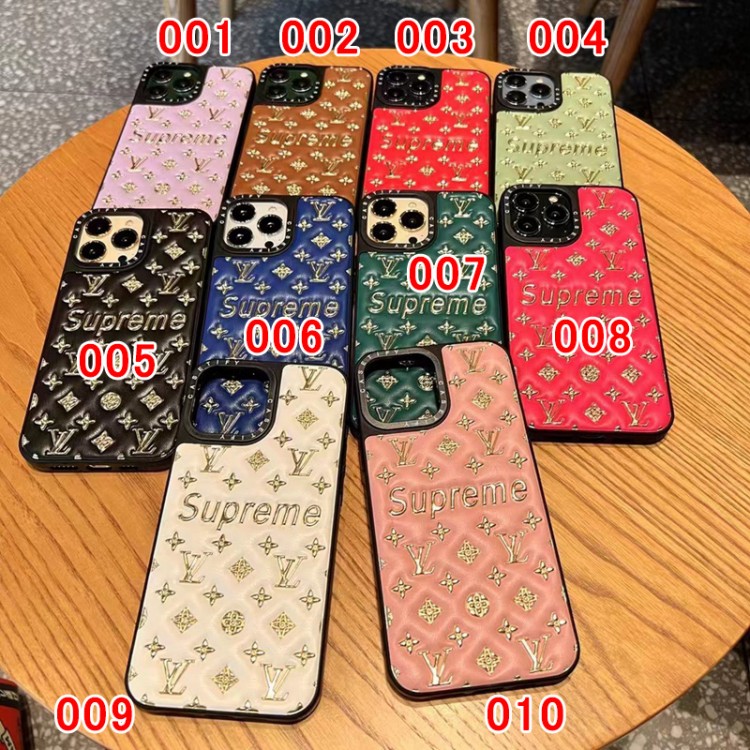 ルイヴィトン iPhone14/14plusケース ブランド メッキモノグラム柄 louis Vuitton コラボ Supreme アイフォン 14pro max/14proカバー 個性 流行り iphone 13pro/13/13 pro maxスマホケース 背面レザー iPhone 12pro max/12pro/12携帯カバー  衝撃吸収 スタイリッシュ 華やか メンズ レディース