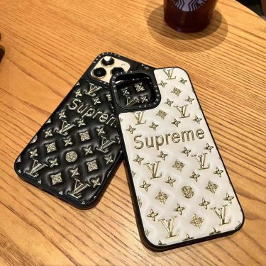 ルイヴィトン iPhone14/14plusケース ブランド メッキモノグラム柄 louis Vuitton コラボ Supreme アイフォン 14pro max/14proカバー 個性 流行り iphone 13pro/13/13 pro maxスマホケース 背面レザー iPhone 12pro max/12pro/12携帯カバー  衝撃吸収 スタイリッシュ 華やか メンズ レディース